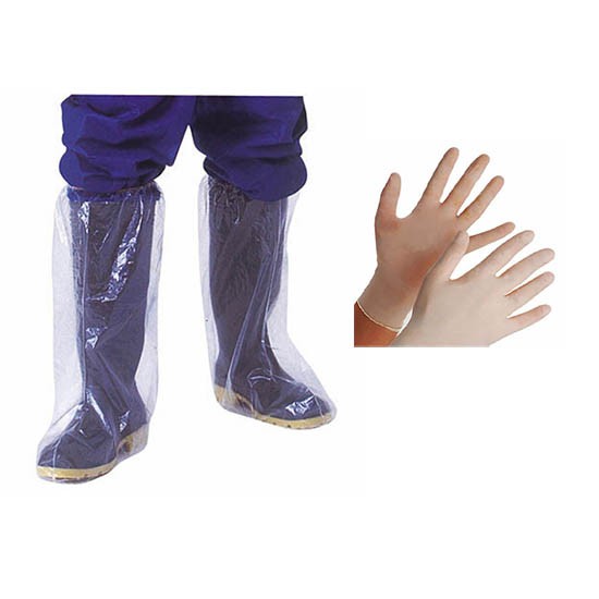 Guantes, batas y botas desechables